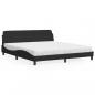 Preview: ARDEBO.de - Bett mit Matratze Schwarz 180x200 cm Samt