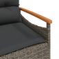 Preview: Gartenbank mit Kissen 116x62,5x74 cm Grau Poly Rattan