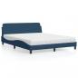 Preview: ARDEBO.de - Bett mit Matratze Blau 160x200 cm Stoff