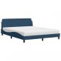 Preview: Bett mit Matratze Blau 160x200 cm Stoff