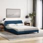 Preview: Bett mit Matratze Blau 160x200 cm Stoff