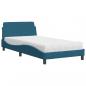 Preview: Bett mit Matratze Blau 100x200 cm Samt