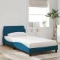 Preview: Bett mit Matratze Blau 100x200 cm Samt