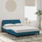 Preview: Bett mit Matratze Blau 140x190 cm Samt