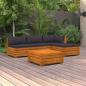 Preview: ARDEBO.de - 5-tlg. Garten-Lounge-Set mit Kissen Massivholz Akazie