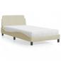 Preview: ARDEBO.de - Bett mit Matratze Creme 100x200 cm Stoff