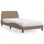 Preview: ARDEBO.de - Bett mit Matratze Cappuccino-Braun 100x200 cm Kunstleder