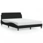 Preview: ARDEBO.de - Bett mit Matratze Schwarz 140x200 cm Stoff