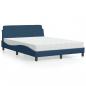 Preview: ARDEBO.de - Bett mit Matratze Blau 140x200 cm Stoff