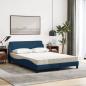 Preview: Bett mit Matratze Blau 140x200 cm Stoff