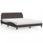 Preview: ARDEBO.de - Bett mit Matratze Dunkelbraun 160x200 cm Stoff