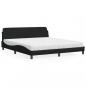 Preview: ARDEBO.de - Bett mit Matratze Schwarz 180x200 cm Stoff