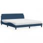 Preview: ARDEBO.de - Bett mit Matratze Blau 180x200 cm Stoff