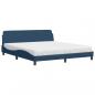 Preview: Bett mit Matratze Blau 180x200 cm Stoff