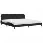 Preview: ARDEBO.de - Bett mit Matratze Schwarz 200x200 cm Samt