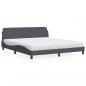 Preview: ARDEBO.de - Bett mit Matratze Dunkelgrau 180x200 cm Samt