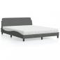 Preview: ARDEBO.de - Bett mit Matratze Dunkelgrau 160x200 cm Stoff