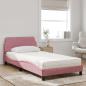 Preview: Bett mit Matratze Rosa 100x200 cm Samt