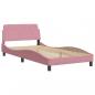 Preview: Bett mit Matratze Rosa 100x200 cm Samt