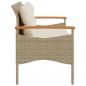 Preview: Gartenbank mit Kissen 116x62,5x74 cm Beige Poly Rattan