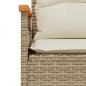 Preview: Gartenbank mit Kissen 116x62,5x74 cm Beige Poly Rattan