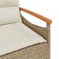 Preview: Gartenbank mit Kissen 116x62,5x74 cm Beige Poly Rattan