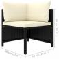 Preview: 2-Sitzer-Gartensofa mit Kissen Schwarz Poly Rattan