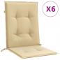 Preview: Niedriglehner-Auflagen 6 Stk. Melange Beige 100x50x4 cm Stoff