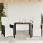 Preview: ARDEBO.de - 3-tlg. Bistro-Set mit Kissen Schwarz Poly Rattan