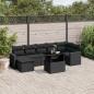 Preview: ARDEBO.de - 8-tlg. Garten-Sofagarnitur mit Kissen Schwarz Poly Rattan