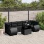 Preview: ARDEBO.de - 8-tlg. Garten-Sofagarnitur mit Kissen Schwarz Poly Rattan