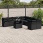 Preview: ARDEBO.de - 11-tlg. Garten-Sofagarnitur mit Kissen Schwarz Poly Rattan