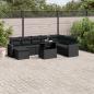 Preview: ARDEBO.de - 9-tlg. Garten-Sofagarnitur mit Kissen Schwarz Poly Rattan