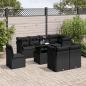 Preview: ARDEBO.de - 9-tlg. Garten-Sofagarnitur mit Kissen Schwarz Poly Rattan