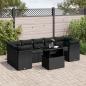 Preview: ARDEBO.de - 8-tlg. Garten-Sofagarnitur mit Kissen Schwarz Poly Rattan