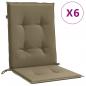 Preview: Niedriglehner-Auflagen 6 Stk. Melange Taupe 100x50x4 cm Stoff