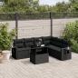 Preview: ARDEBO.de - 7-tlg. Garten-Sofagarnitur mit Kissen Schwarz Poly Rattan