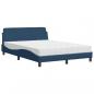 Preview: Bett mit Matratze Blau 140x190 cm Stoff