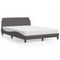 Preview: ARDEBO.de - Bett mit Matratze Grau 140x190 cm Kunstleder