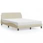 Preview: ARDEBO.de - Bett mit Matratze Creme 140x200 cm Stoff