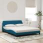 Preview: Bett mit Matratze Blau 160x200 cm Samt