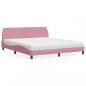 Preview: ARDEBO.de - Bett mit Matratze Rosa 180x200 cm Samt