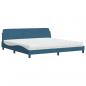 Preview: Bett mit Matratze Blau 200x200 cm Samt