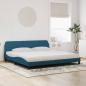 Preview: Bett mit Matratze Blau 200x200 cm Samt