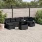 Preview: ARDEBO.de - 8-tlg. Garten-Sofagarnitur mit Kissen Schwarz Poly Rattan