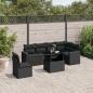 Preview: ARDEBO.de - 7-tlg. Garten-Sofagarnitur mit Kissen Schwarz Poly Rattan