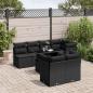 Preview: ARDEBO.de - 8-tlg. Garten-Sofagarnitur mit Kissen Schwarz Poly Rattan