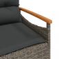 Preview: 3-tlg. Garten-Sofagarnitur mit Kissen Grau Poly Rattan