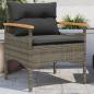 Preview: 3-tlg. Garten-Sofagarnitur mit Kissen Grau Poly Rattan