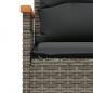 Preview: 3-tlg. Garten-Sofagarnitur mit Kissen Grau Poly Rattan